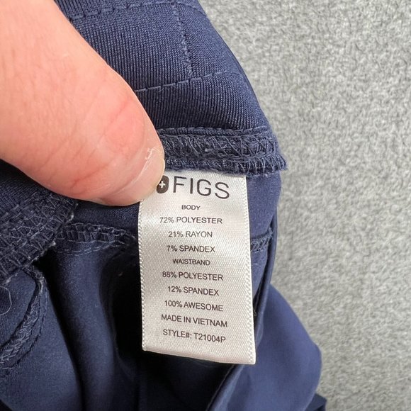 Figs Scrub Pants Womens Small Petite Blue High Waisted 2.0 Yoga Waistband - Picture 6 of 13